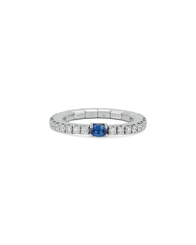 Roberto Demeglio 18k White Gold Extensible By Demeglio Blue Sapphire & Diamond Stretch Band