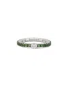 Roberto Demeglio 18k White Gold Extensible By Demeglio Diamond Oval & Tsavorite Stretch Band In Green