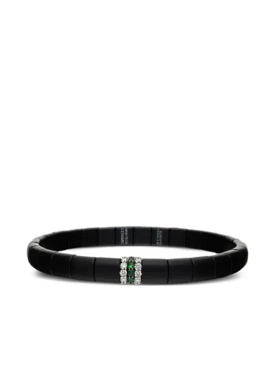 Roberto Demeglio 18k White Gold Lack Ceramic And Diamond Bracelet In Brown