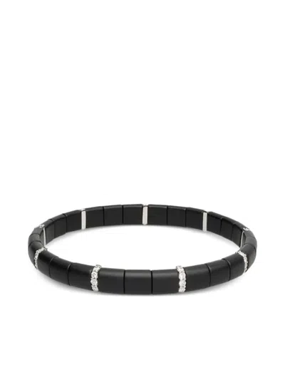 Roberto Demeglio 18k White Gold Pura Diamond Bracelet In Black