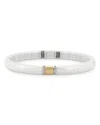 Roberto Demeglio 18k Yellow Gold & White Ceramic Pura Diamond Stretch Bracelet In White/gold