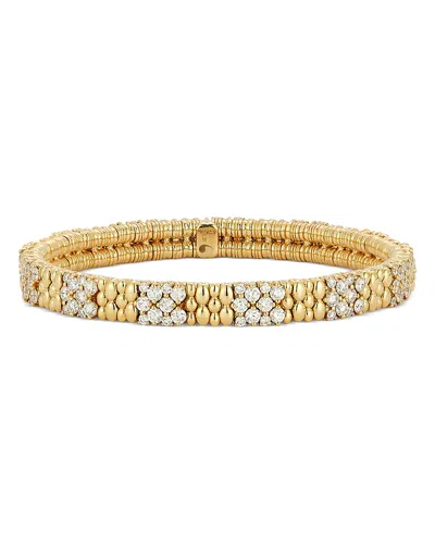 Roberto Demeglio 18k Yellow Gold Cashmere Diamond Beaded Stretch Bracelet