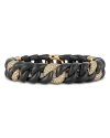 Roberto Demeglio 18k Yellow Gold Diamond Pave & Black Ceramic Groumette Link Stretch Bracelet In Black/gold