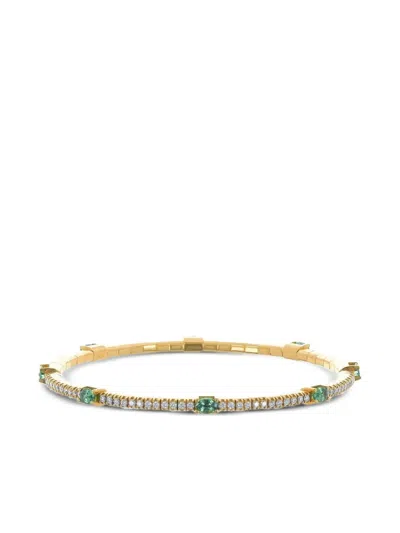 Roberto Demeglio 18k Yellow Gold Tsavorite Diamond Stretch Bracelet