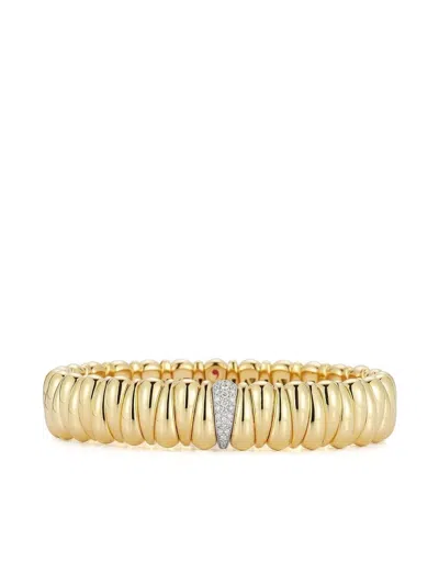 Roberto Demeglio 18kt Yellow Gold Xs Diamond Station Stretch Bracelet
