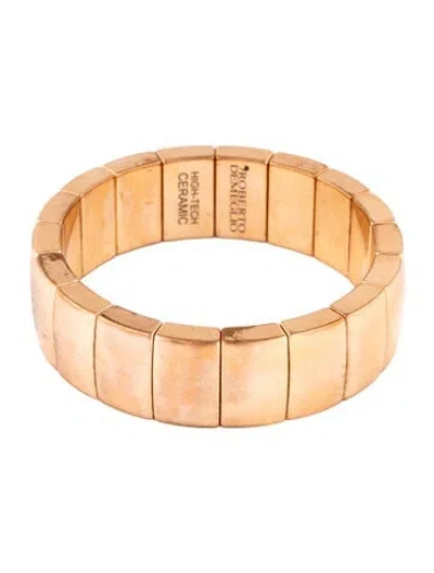 Pre-owned Roberto Demeglio Ceramic Single Row Rectangle Aura Bracelet, 7" In Multicolor