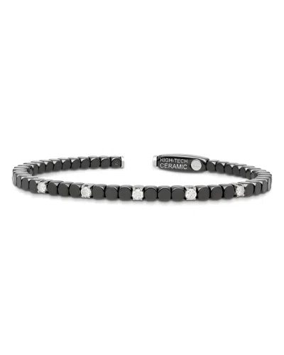 Roberto Demeglio Dado Black Ceramic Diamond Bangle Bracelet, 0.3 Tcw
