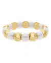 Roberto Demeglio Dama Aura White Ceramic Slip On Statement Bracelet In White/gold