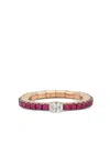 Roberto Demeglio Diamond Ruby Extensible Stretch Ring In Pink