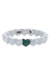 Roberto Demeglio Emerald Heart-shape Stretch Bracelet In White