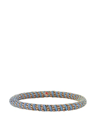 Roberto Demeglio Light Blue Gio Stretch Bracelet In Gold