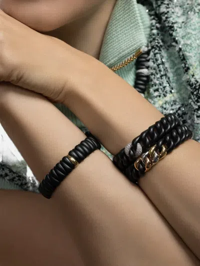 Roberto Demeglio Link Groumette Diamond Bracelet In Black