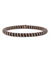 Roberto Demeglio Men's 18k Rose Gold Gio Black Nautical Cord Stretch Bracelet In Black/rose Gold
