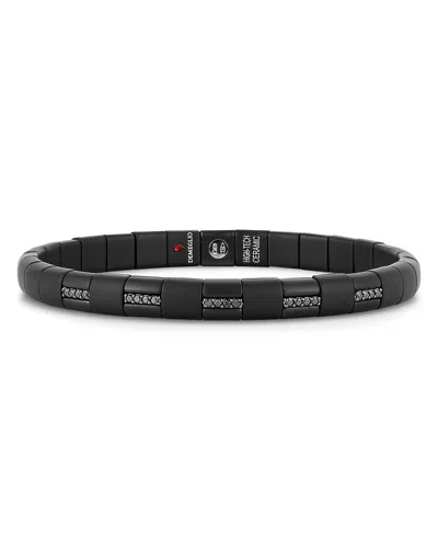 Roberto Demeglio Men's 18k White Gold & Black Ceramic Uomo Black Diamond Pura Bracelet