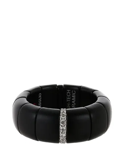 Roberto Demeglio 18k White Gold Pura Diamond Ring In Black