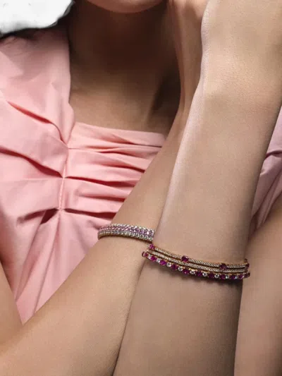 Roberto Demeglio Ruby And Diamond Stretch Bracelet In Neutral