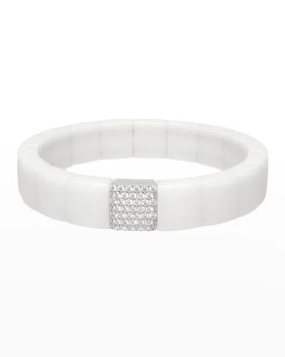 Roberto Demeglio White Ceramic 1-row Bracelet W/ Diamonds In White Gold