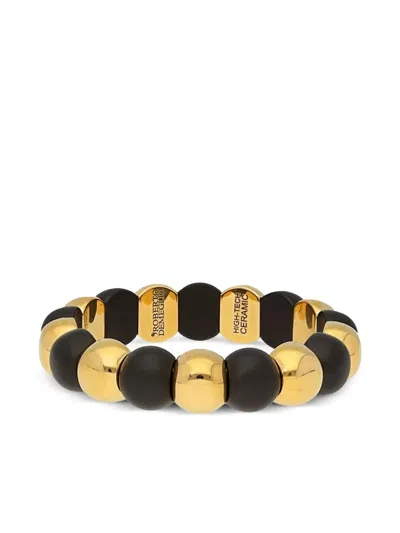 Roberto Demeglio Yellow Gold Small Aura Ceramic Bracelet In Black