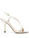 Roberto Festa Jennie Platinum Leather Sandals In Gold