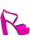 ROBERTO FESTA 115MM OPEN-TOE LEATHER PUMPS