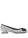 Roberto Festa Sisko Ballet Flats In Silver Leather And Fabric In Silver