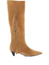 Roberto Festa 40mm Fringe Detail Pointed-toe Boots In Brown
