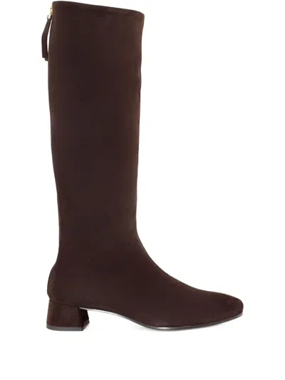 Roberto Festa 40mm Suede Zip-back Boots In Brown