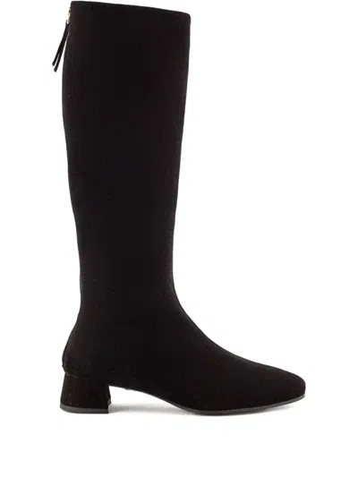 Roberto Festa 40mm Suede Zip-up Boots In Black