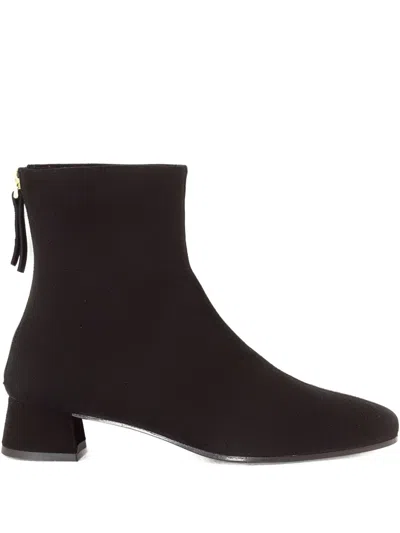 Roberto Festa 40mm Zip-back Suede Boots In Black