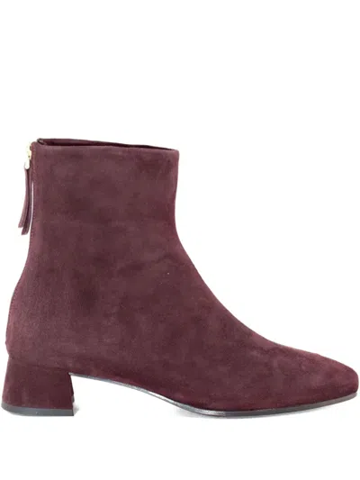Roberto Festa 40mm Zip-detail Suede Boots In Purple