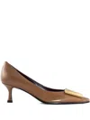 Roberto Festa 45mm Buckle-detail Leather Pumps In Brown