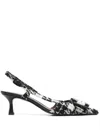 Roberto Festa 50mm Atena Slingback Pumps In Black