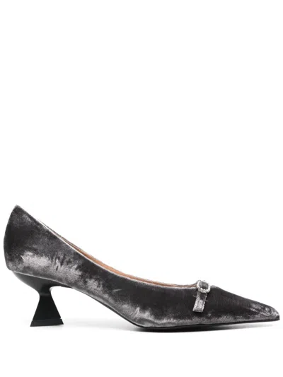 Roberto Festa 50mm Crushed-velvet Pumps In Grau