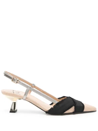 Roberto Festa 50mm Girasole Slingback Pumps In Neutrals