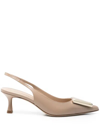 Roberto Festa 50mm Leather Pumps In Beige