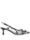 Roberto Festa Atena Pumps In Black Fabric In Neutrals