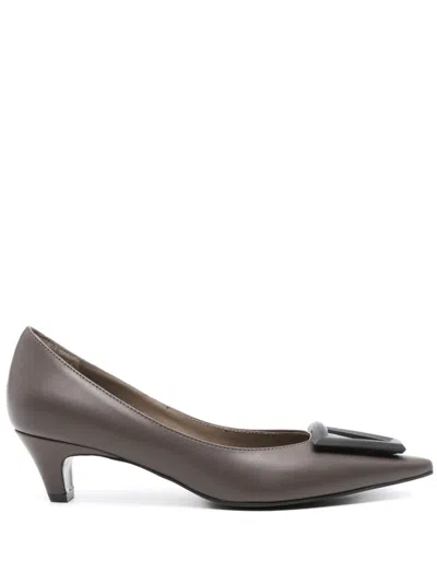 Roberto Festa 55mm Leather Pumps In Gray