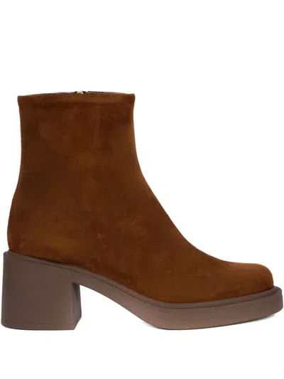 Roberto Festa 60mm Chloe Suede Ankle Boots In Brown