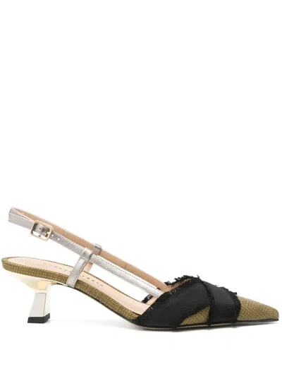 Roberto Festa 60mm Girasole Slingback Pumps In Green