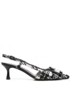 Roberto Festa 50mm Atena Slingback Pumps In Black