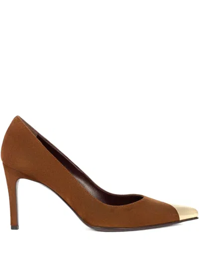 Roberto Festa 70mm Lory Toe-cap Heeled Pumps In Brown