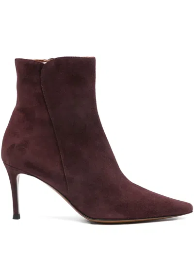 Roberto Festa 70mm Pointed-toe Boots In Burgundy
