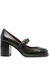 Roberto Festa 75mm Buckle-strap Block-heel Pumps In Black