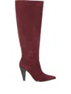 Roberto Festa 80mm Pointed-toe Suede Boots In Red