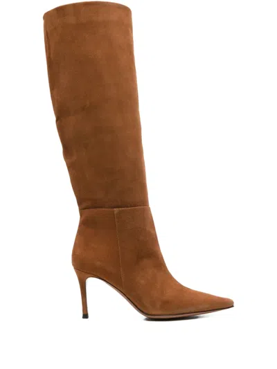 Roberto Festa 90mm Klaria Pointed-toe Knee-high Boots In Brown