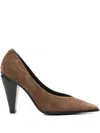 Roberto Festa 95mm Pointed-toe Cone-heel Pumps In Brown
