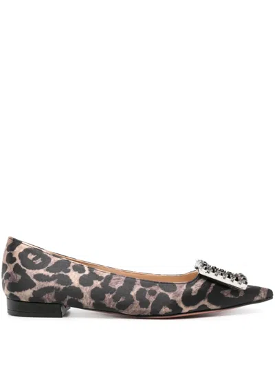 Roberto Festa Amaia Leopard-print Ballerina Shoes In Brown