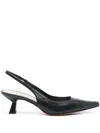 Roberto Festa Arabel Slingback Leather Pumps In Blue