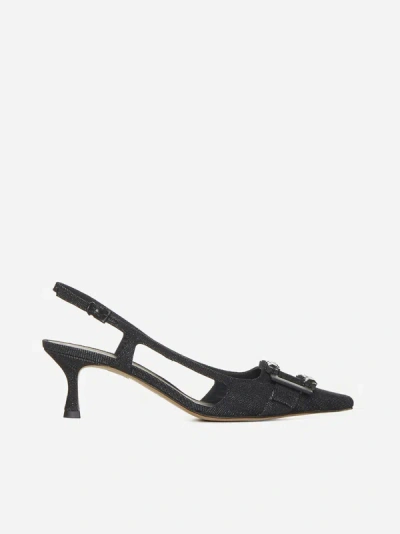 ROBERTO FESTA ATENA DENIM SLINGBACK MULES