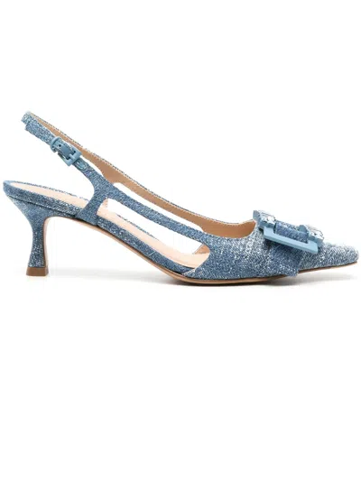 Roberto Festa Woman Pumps Blue Size 6 Textile Fibers